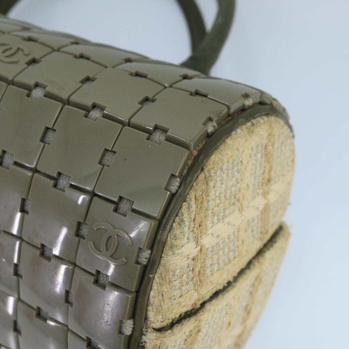 CHANEL Hand Bag plastic Khaki CC bs19614