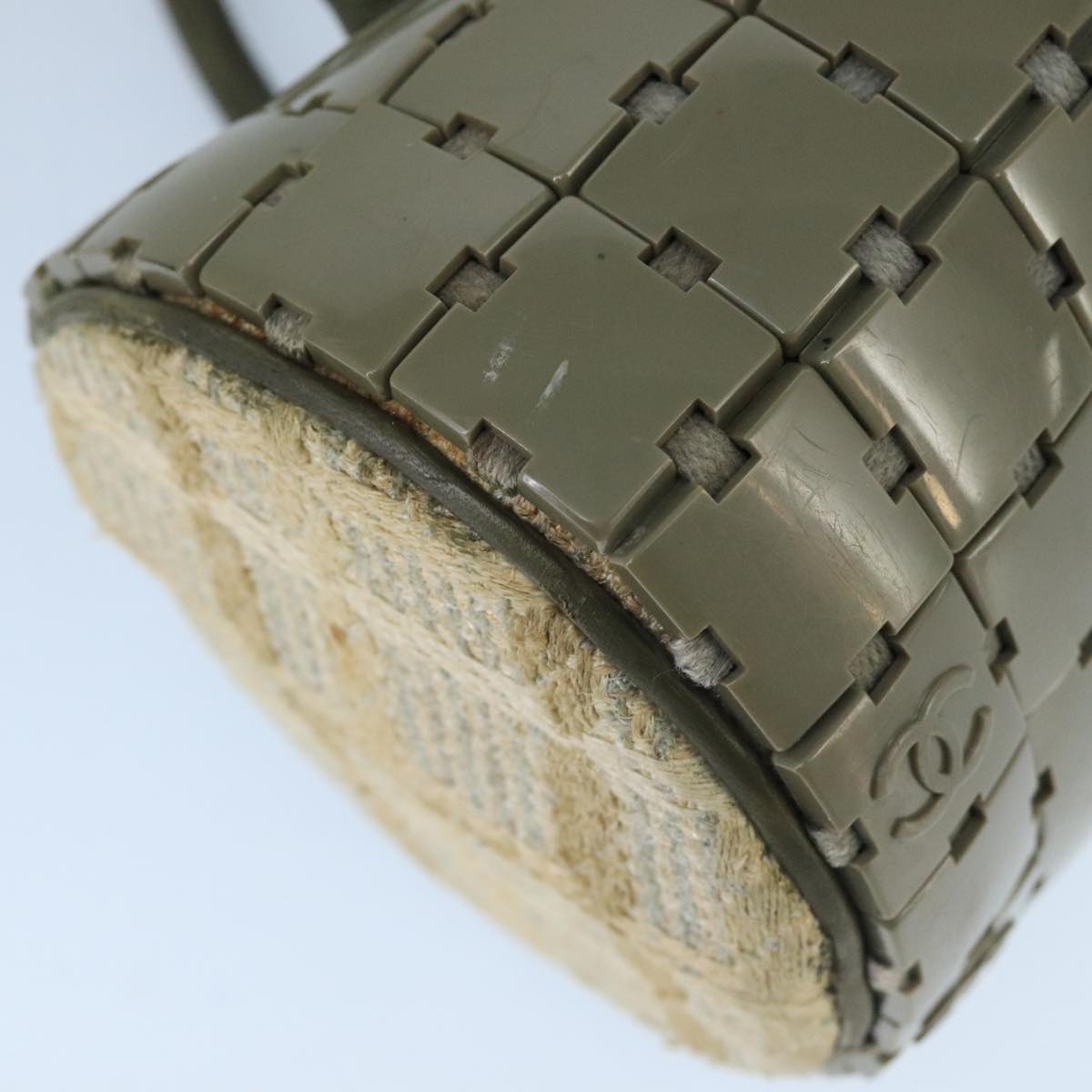 CHANEL Hand Bag plastic Khaki CC bs19614