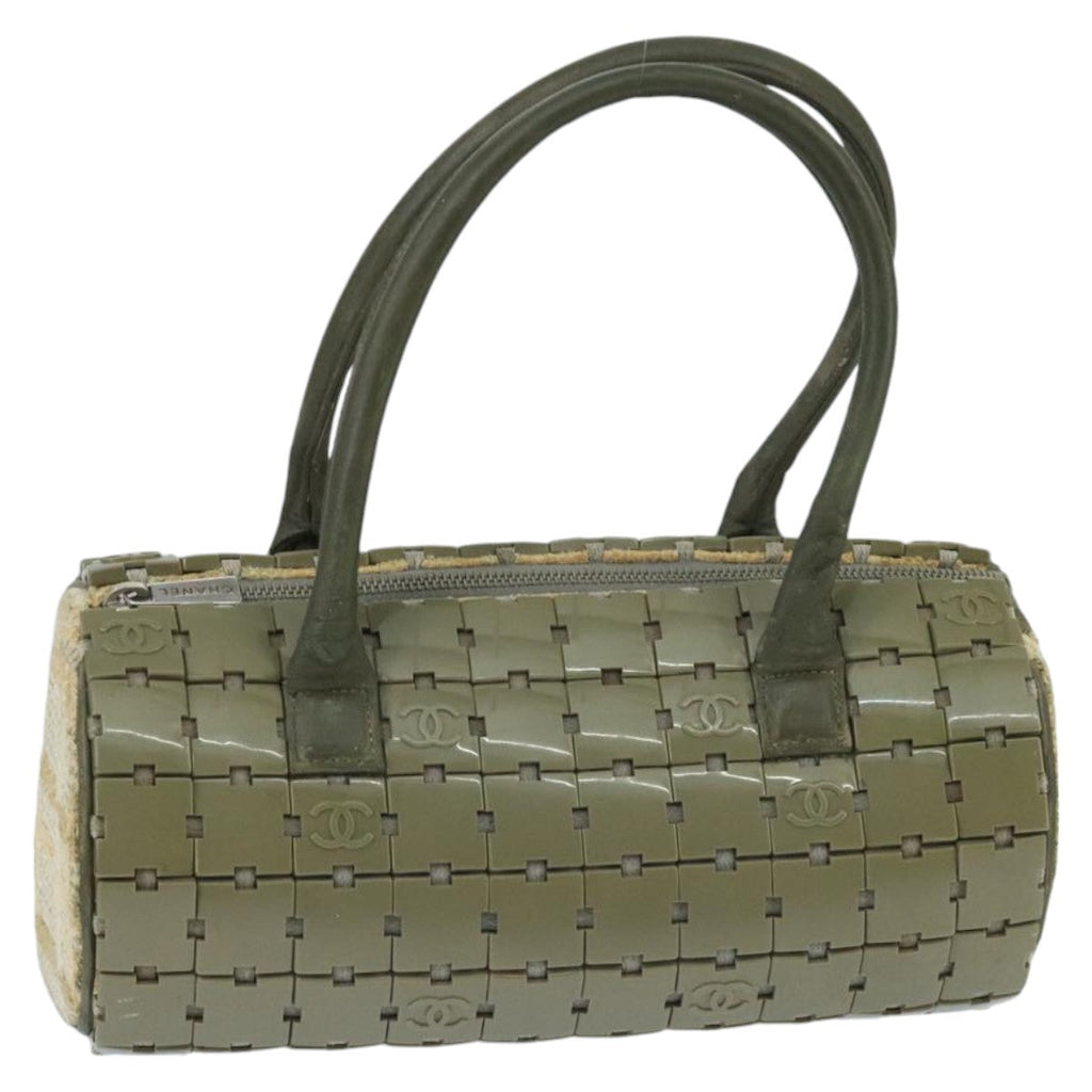 CHANEL Hand Bag plastic Khaki CC bs19614