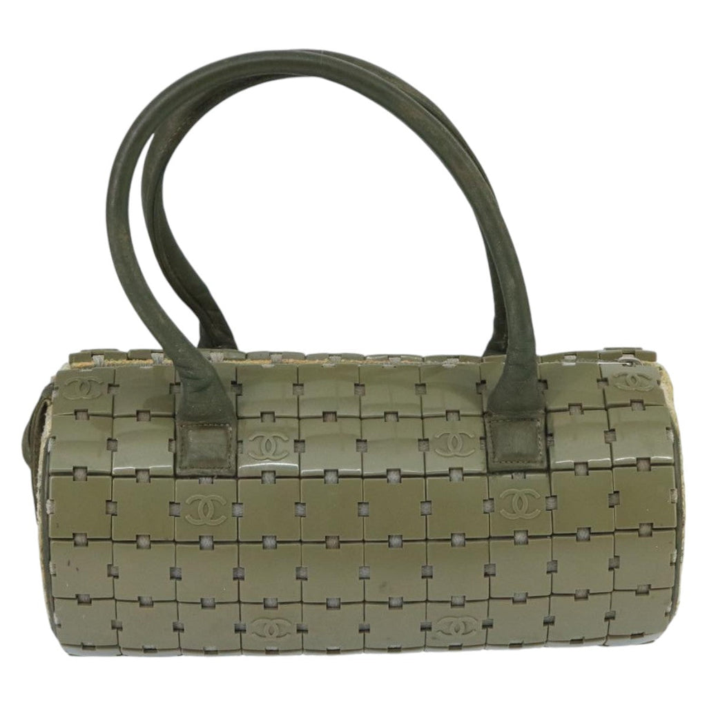 CHANEL Hand Bag plastic Khaki CC bs19614