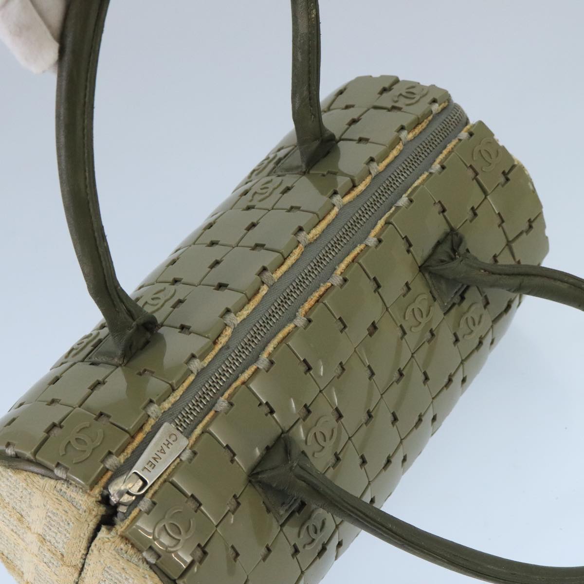 CHANEL Hand Bag plastic Khaki CC bs19614