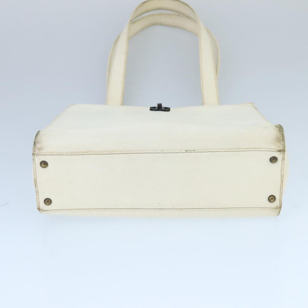 CHANEL Shoulder Bag Caviar Skin White CC bs19618