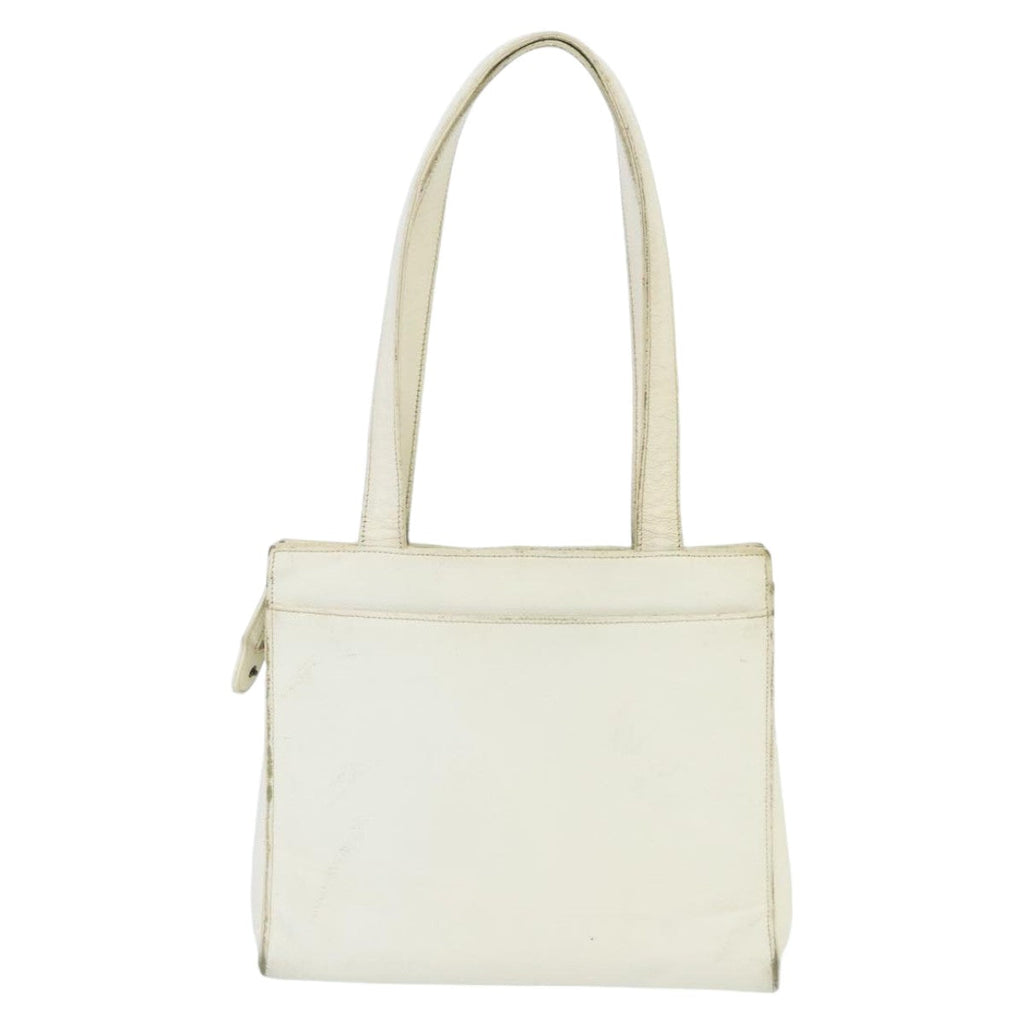 CHANEL Shoulder Bag Caviar Skin White CC bs19618