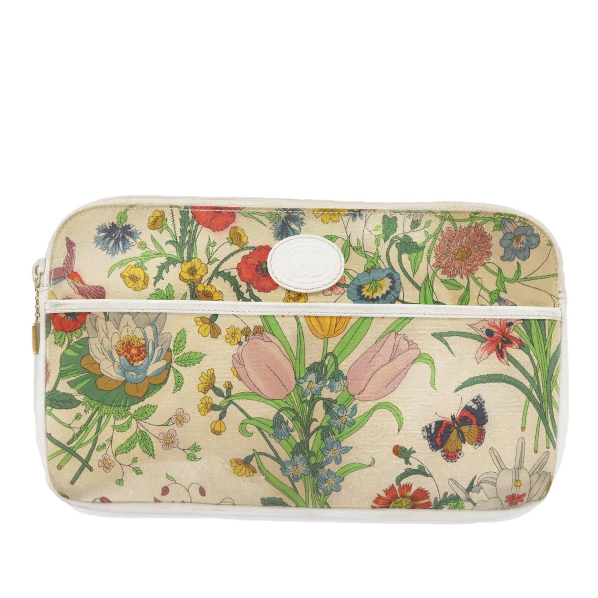 GUCCI Flora Clutch Bag Canvas Multicolor Gold 004 87 0142 bs19633
