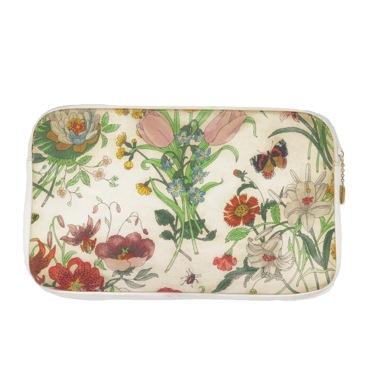 GUCCI Flora Clutch Bag Canvas Multicolor Gold 004 87 0142 bs19633