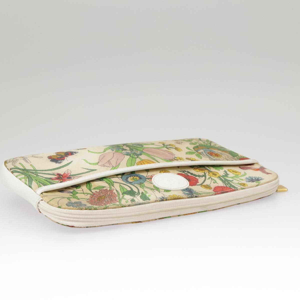 GUCCI Flora Clutch Bag Canvas Multicolor Gold 004 87 0142 bs19633