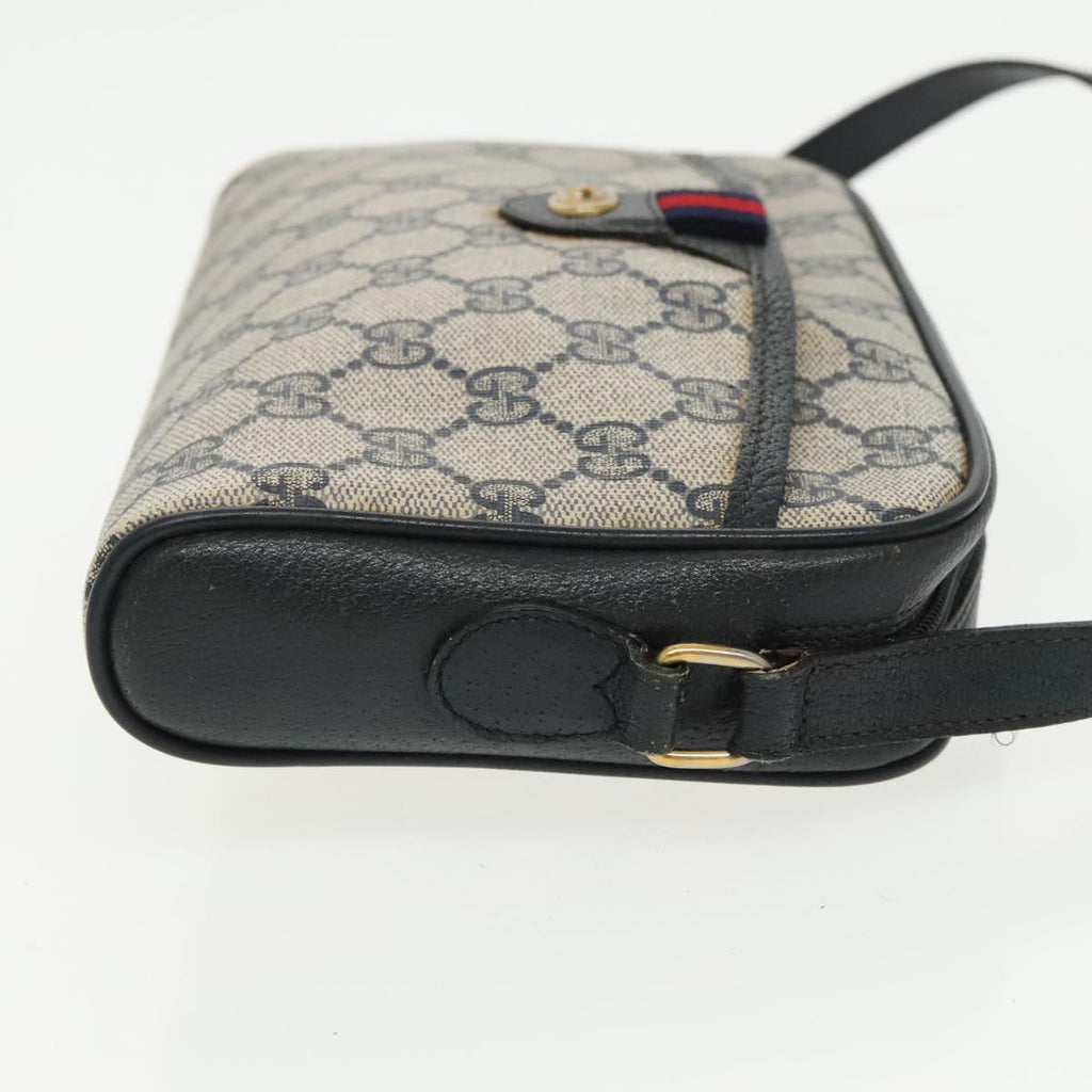 GUCCI GG Supreme Sherry Line Shoulder Bag PVC Navy Red 116 02 089 bs19638