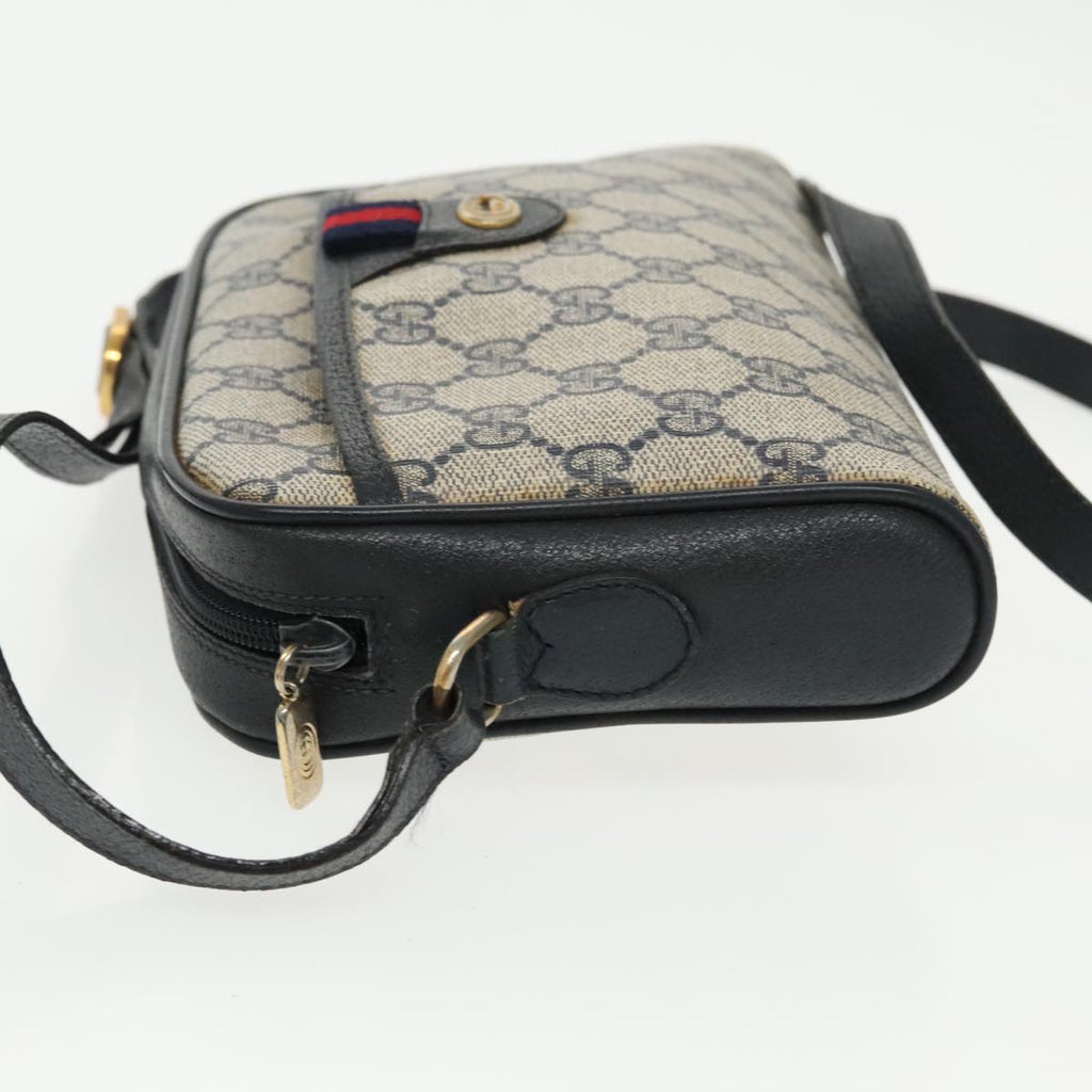 GUCCI GG Supreme Sherry Line Shoulder Bag PVC Navy Red 116 02 089 bs19638