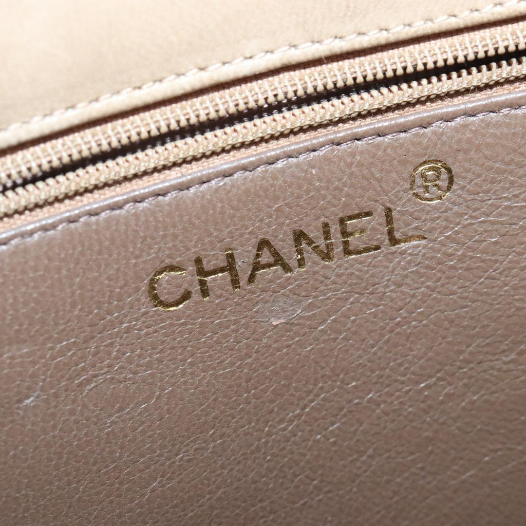 CHANEL Chain Shoulder Bag Lamb Skin Beige Gold CC bs19652
