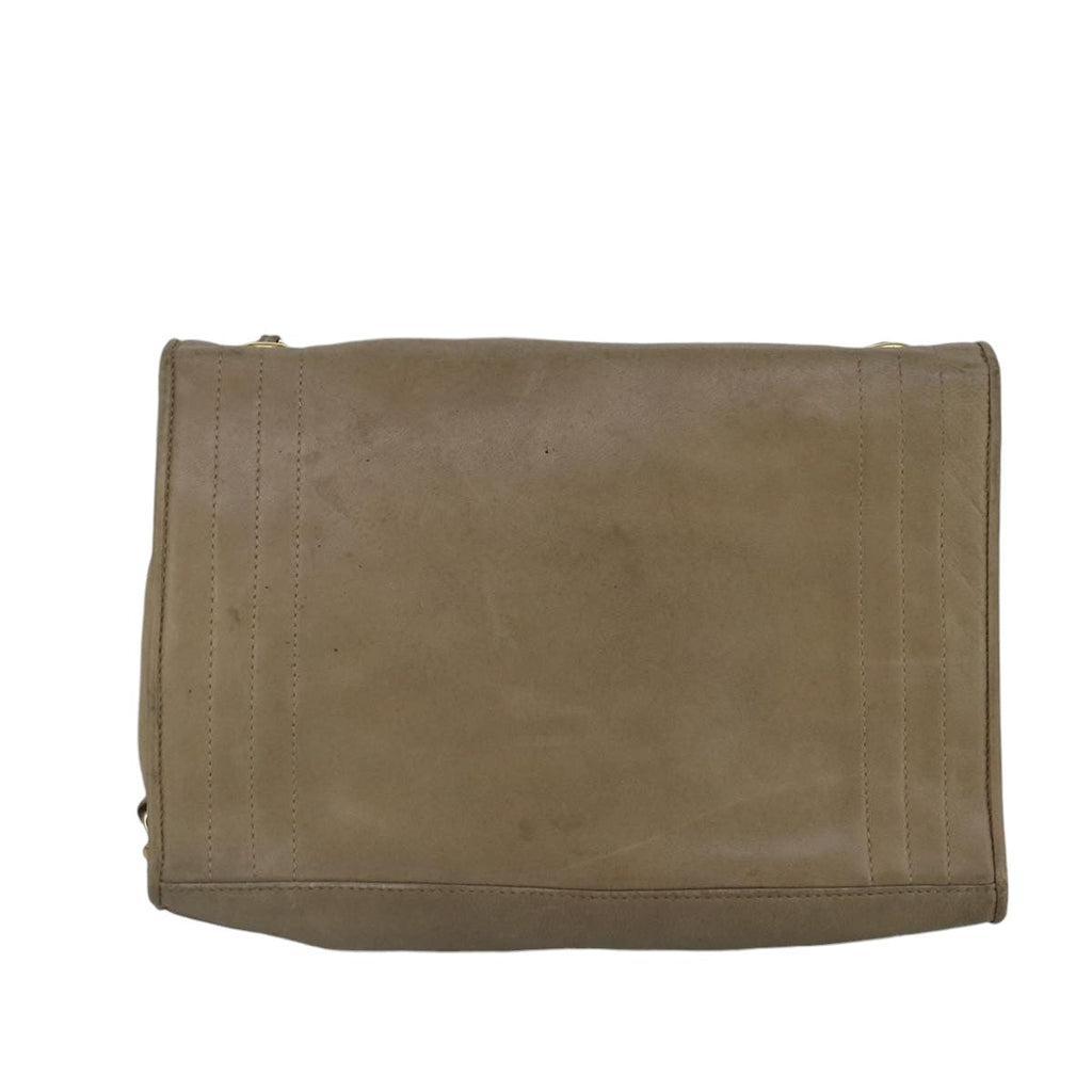CHANEL Chain Shoulder Bag Lamb Skin Beige Gold CC bs19652