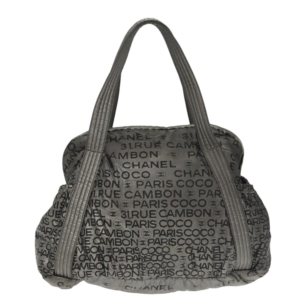 CHANEL Unlimited Tote Bag Nylon Silver CC bs19653