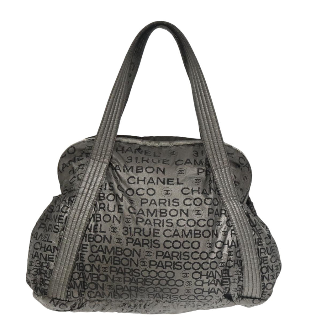 CHANEL Unlimited Tote Bag Nylon Silver CC bs19653