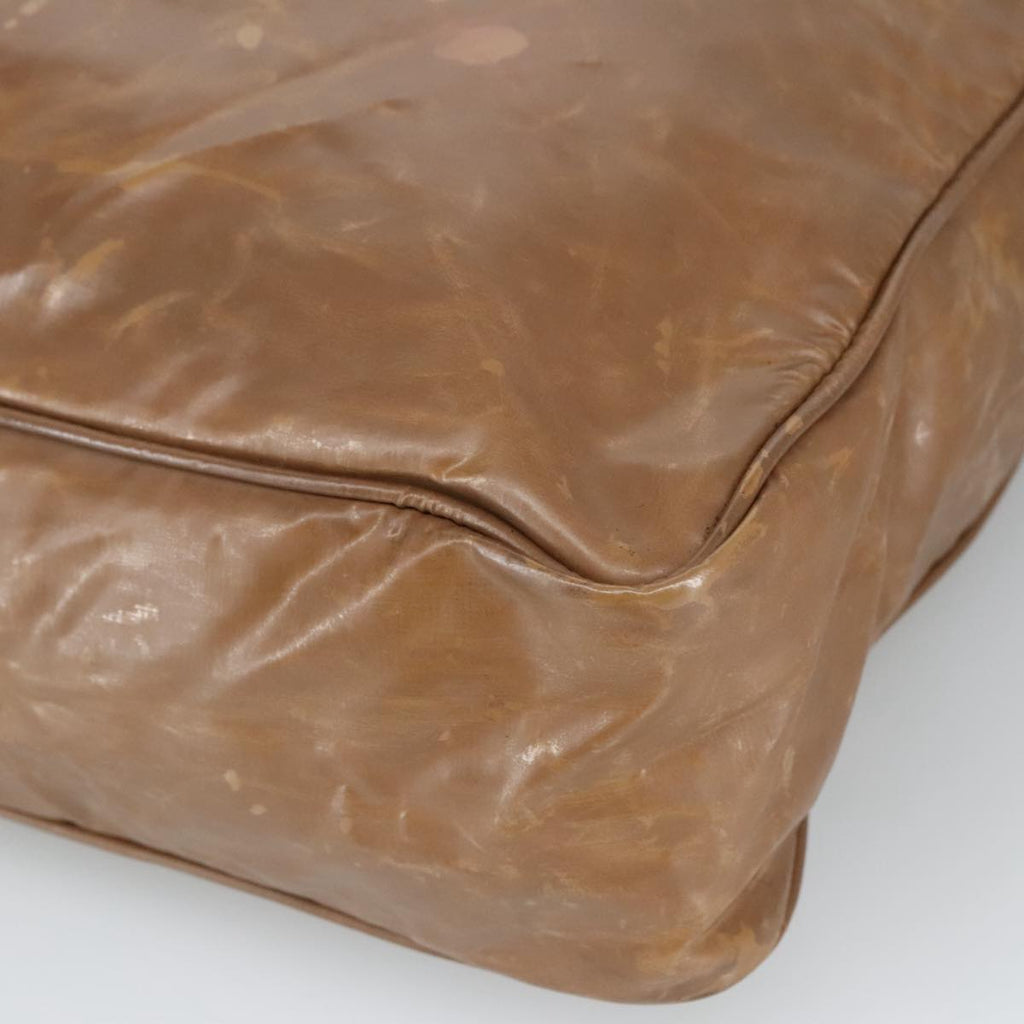 CHANEL Chain Tote Bag Patent leather Gold Brown CC bs19657