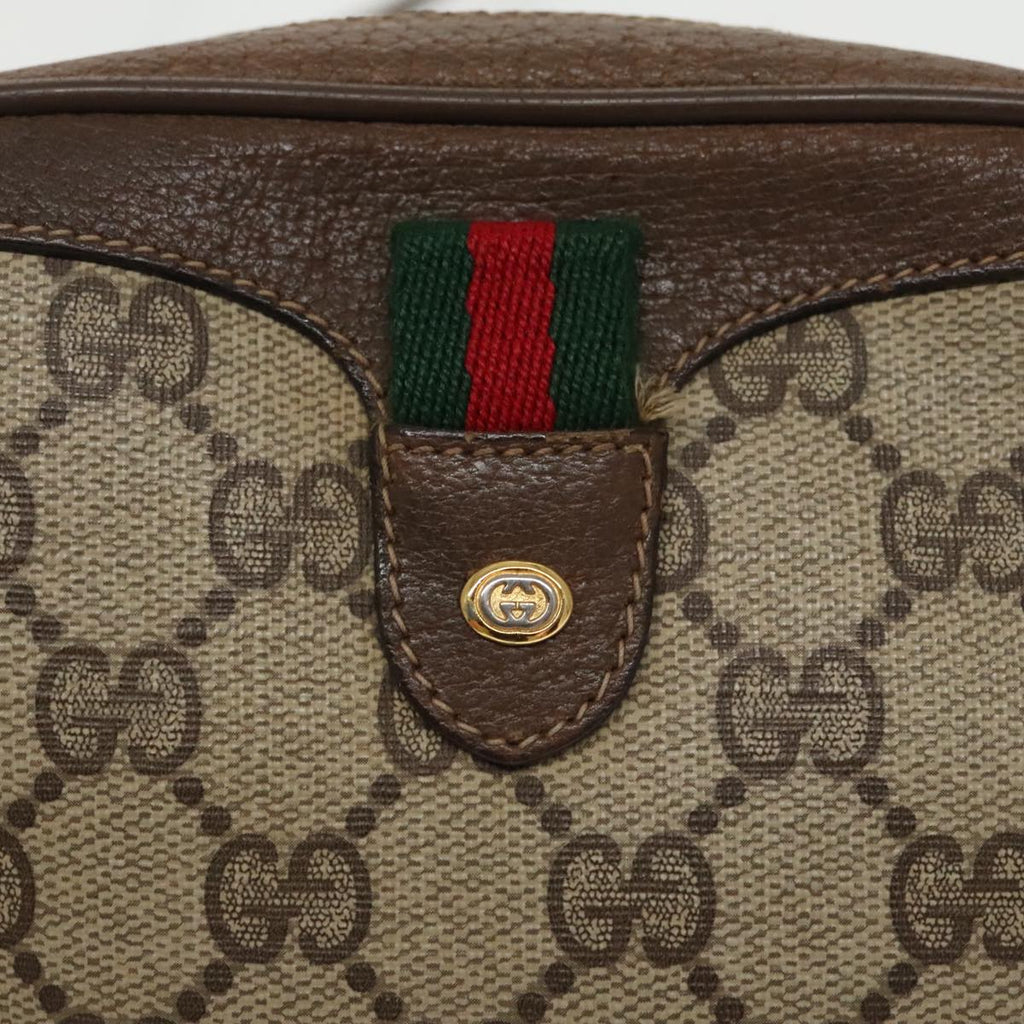 GUCCI GG Supreme Web Sherry Line Shoulder Bag PVC Beige 89 02 066 bs19662