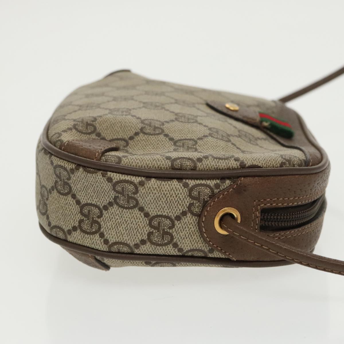 GUCCI GG Supreme Web Sherry Line Shoulder Bag PVC Beige 89 02 066 bs19662