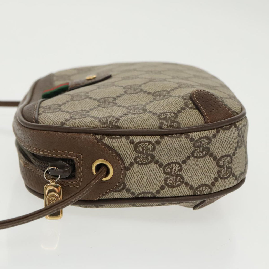 GUCCI GG Supreme Web Sherry Line Shoulder Bag PVC Beige 89 02 066 bs19662