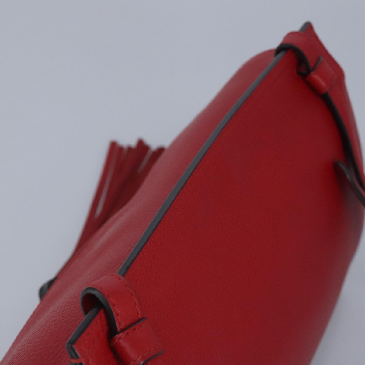 GUCCI Bamboo Daily Shoulder Bag Leather Red Silver 370826 bs19665