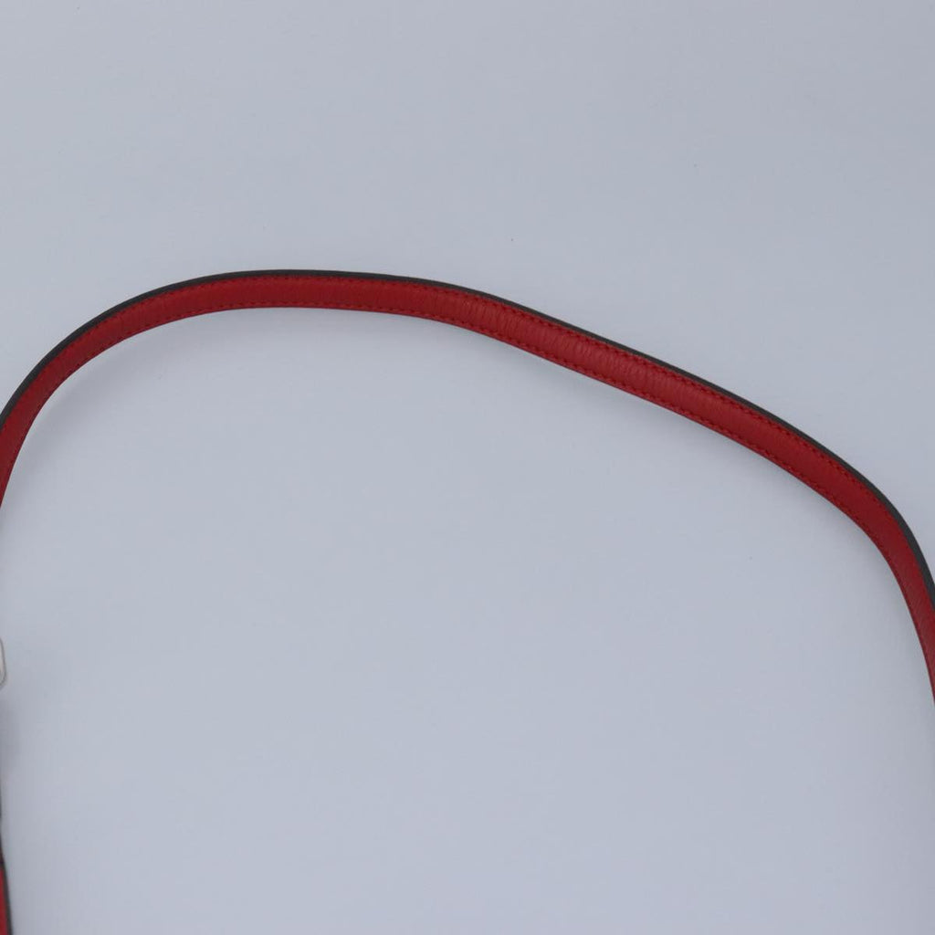 GUCCI Bamboo Daily Shoulder Bag Leather Red Silver 370826 bs19665