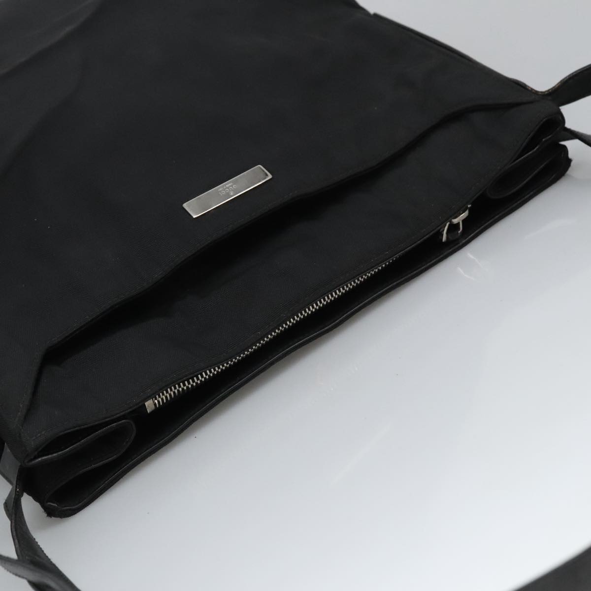 GUCCI Shoulder Bag Canvas Black Silver 002 1043 bs19670