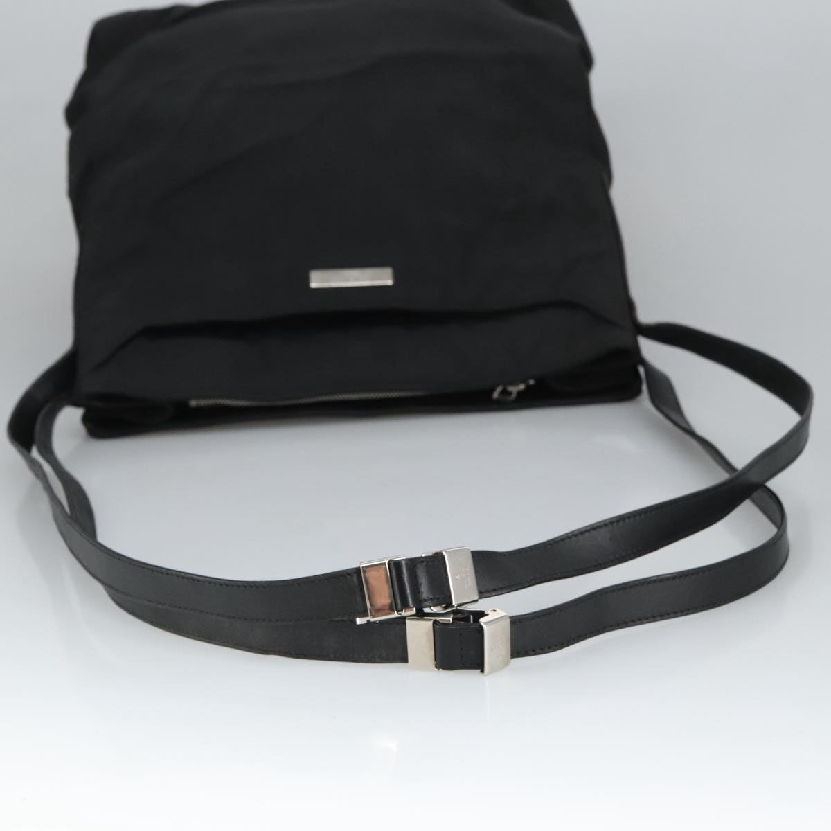 GUCCI Shoulder Bag Canvas Black Silver 002 1043 bs19670