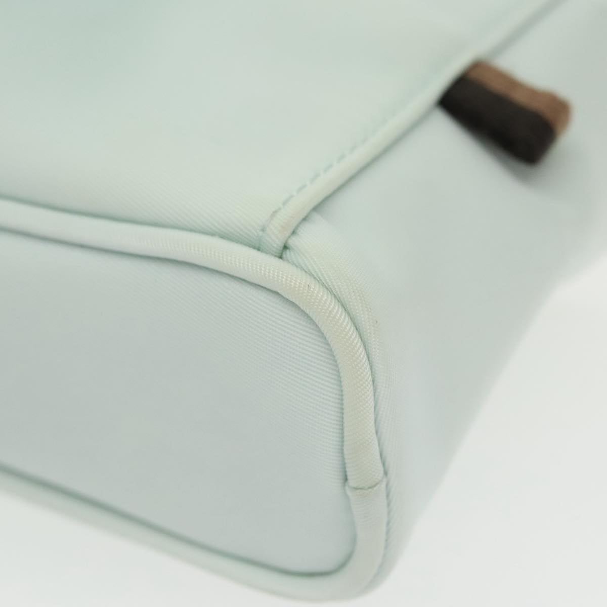 FENDI Shoulder Bag Nylon Light Blue Silver bs19694