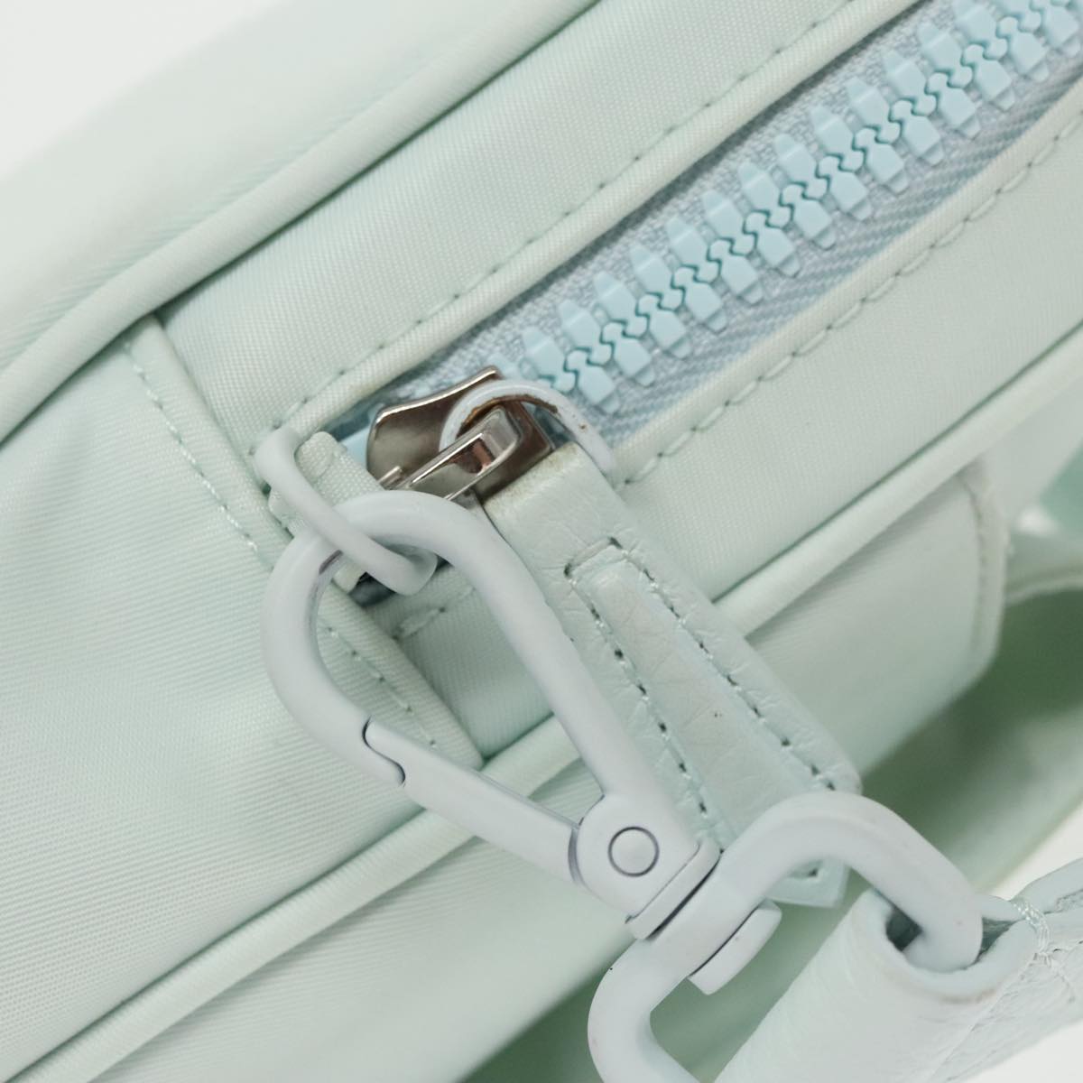 FENDI Shoulder Bag Nylon Light Blue Silver bs19694