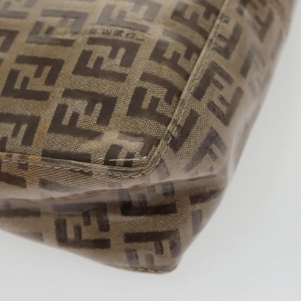 FENDI Zucchino Canvas Hand Bag Gold Brown bs19698