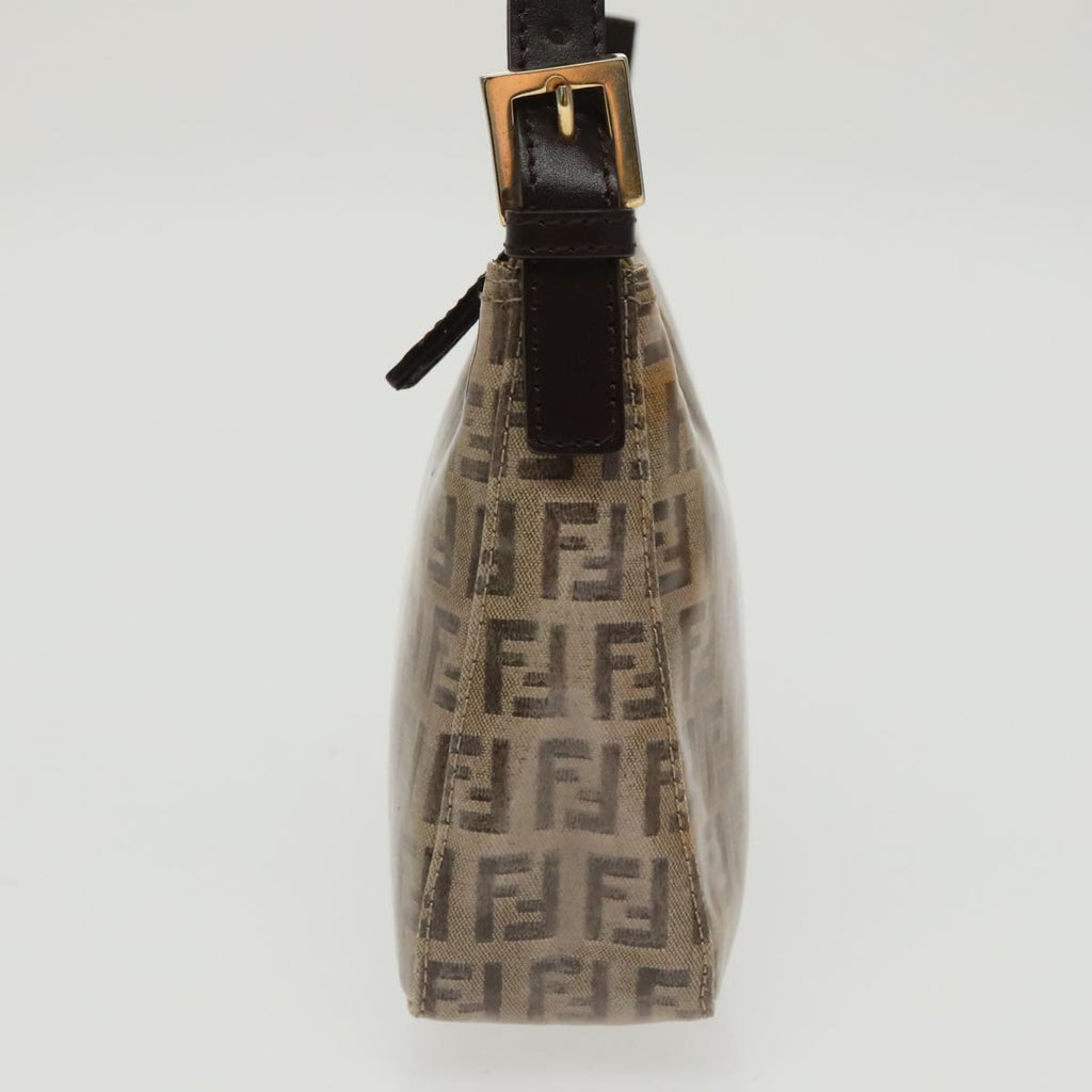 FENDI Zucchino Canvas Hand Bag Gold Brown bs19698