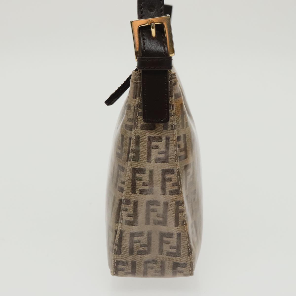 FENDI Zucchino Canvas Hand Bag Gold Brown bs19698