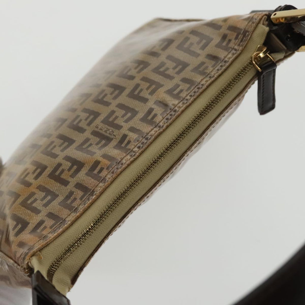 FENDI Zucchino Canvas Hand Bag Gold Brown bs19698