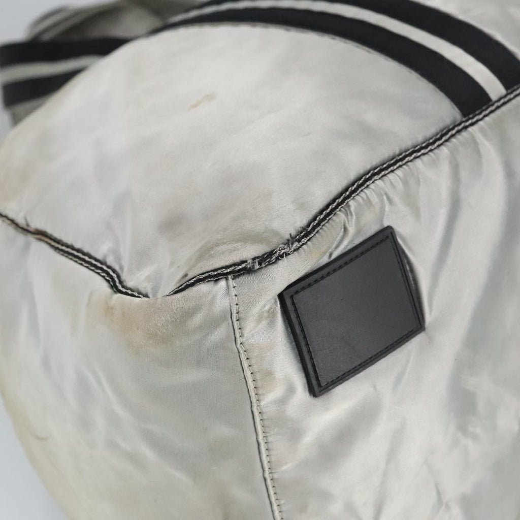 CHANEL Sports Boston Bag Canvas Silver Black CC bs19744