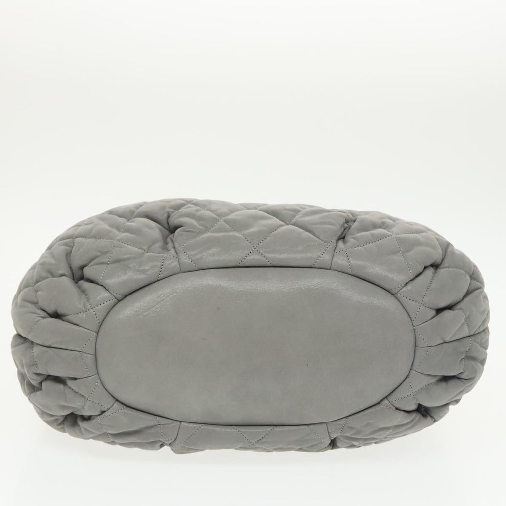 CHANEL Matelasse Hand Bag Leather 2way Gray CC bs19745