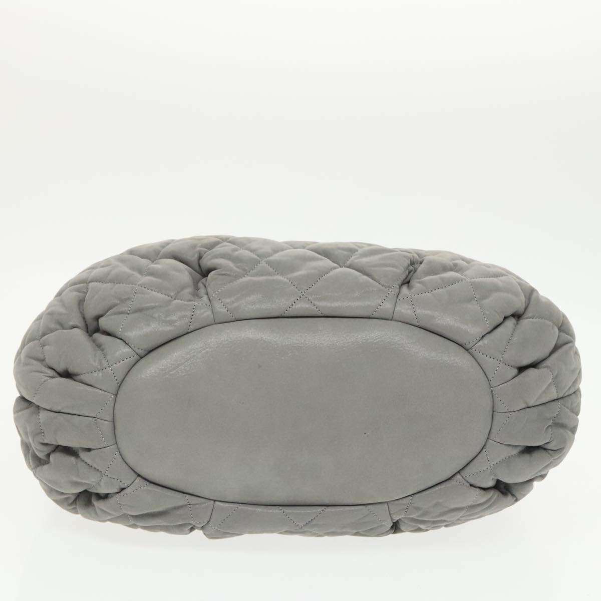 CHANEL Matelasse Hand Bag Leather 2way Gray CC bs19745