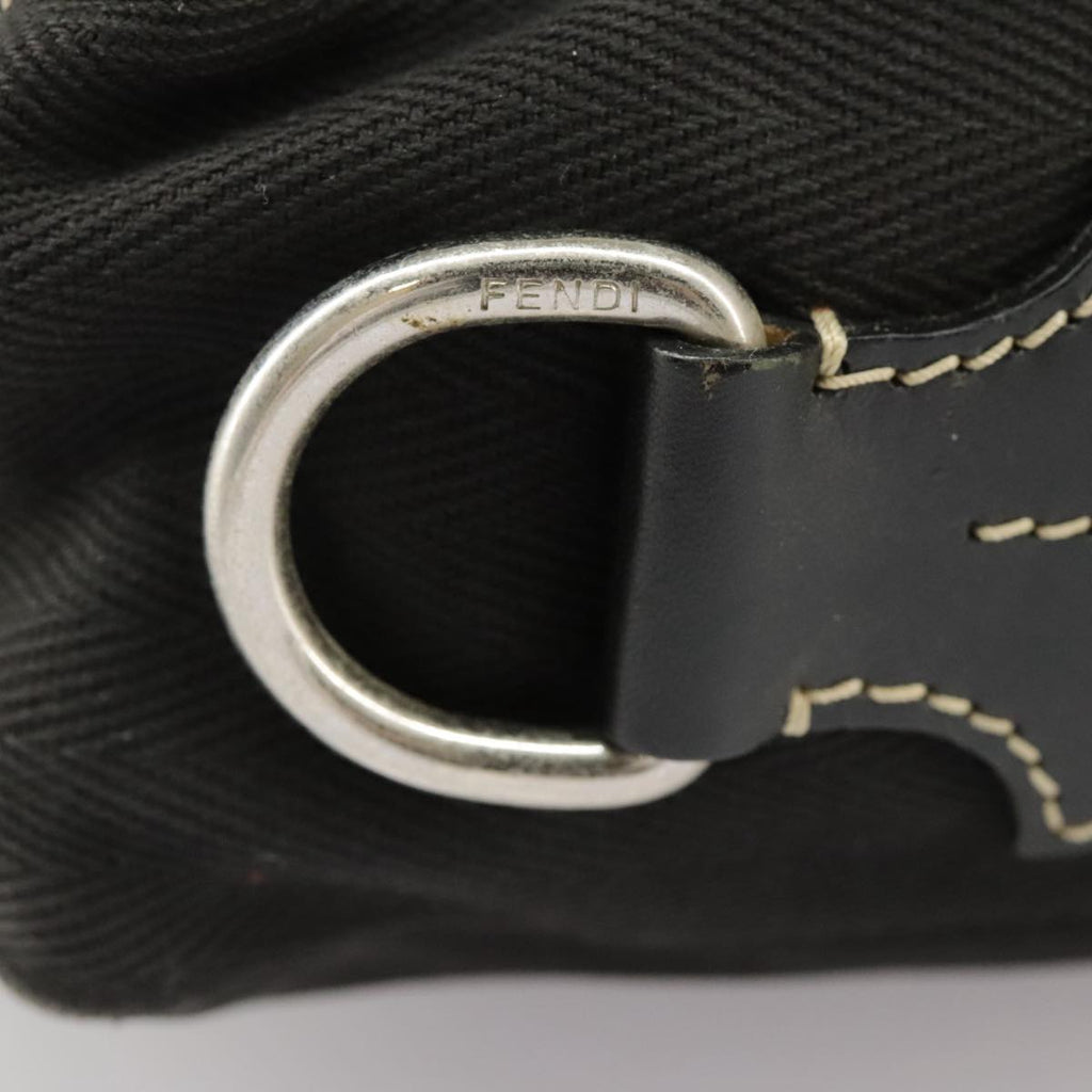 FENDI Tote Bag Canvas Black Silver bs19754