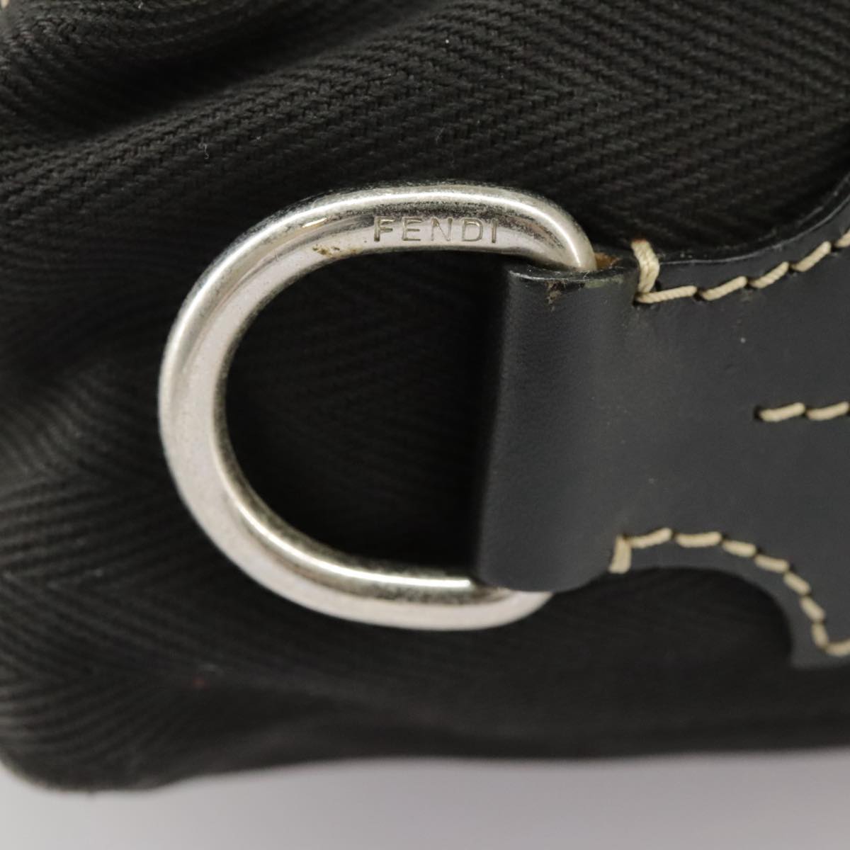 FENDI Tote Bag Canvas Black Silver bs19754