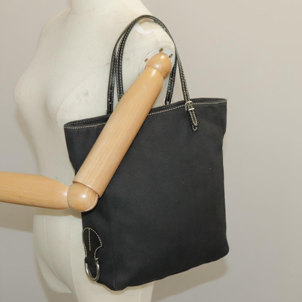 FENDI Tote Bag Canvas Black Silver bs19754