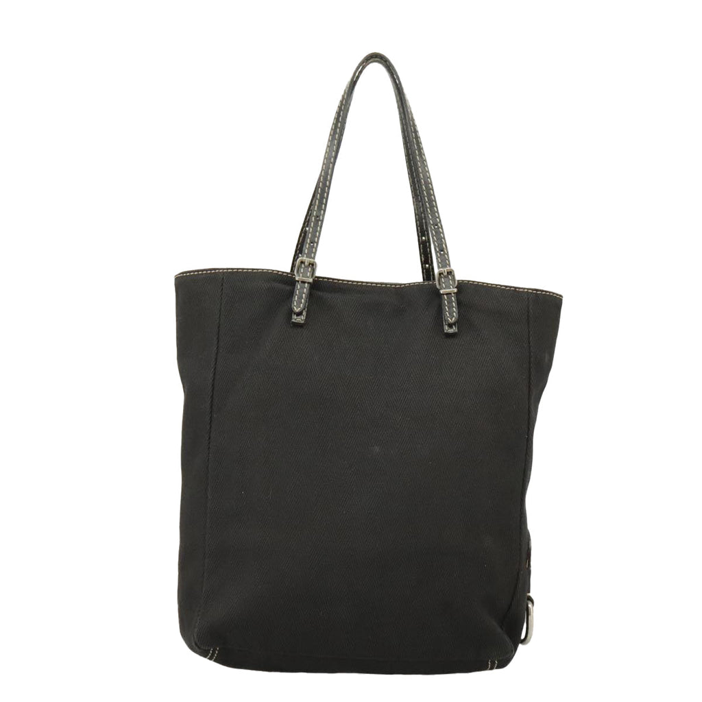 FENDI Tote Bag Canvas Black Silver bs19754