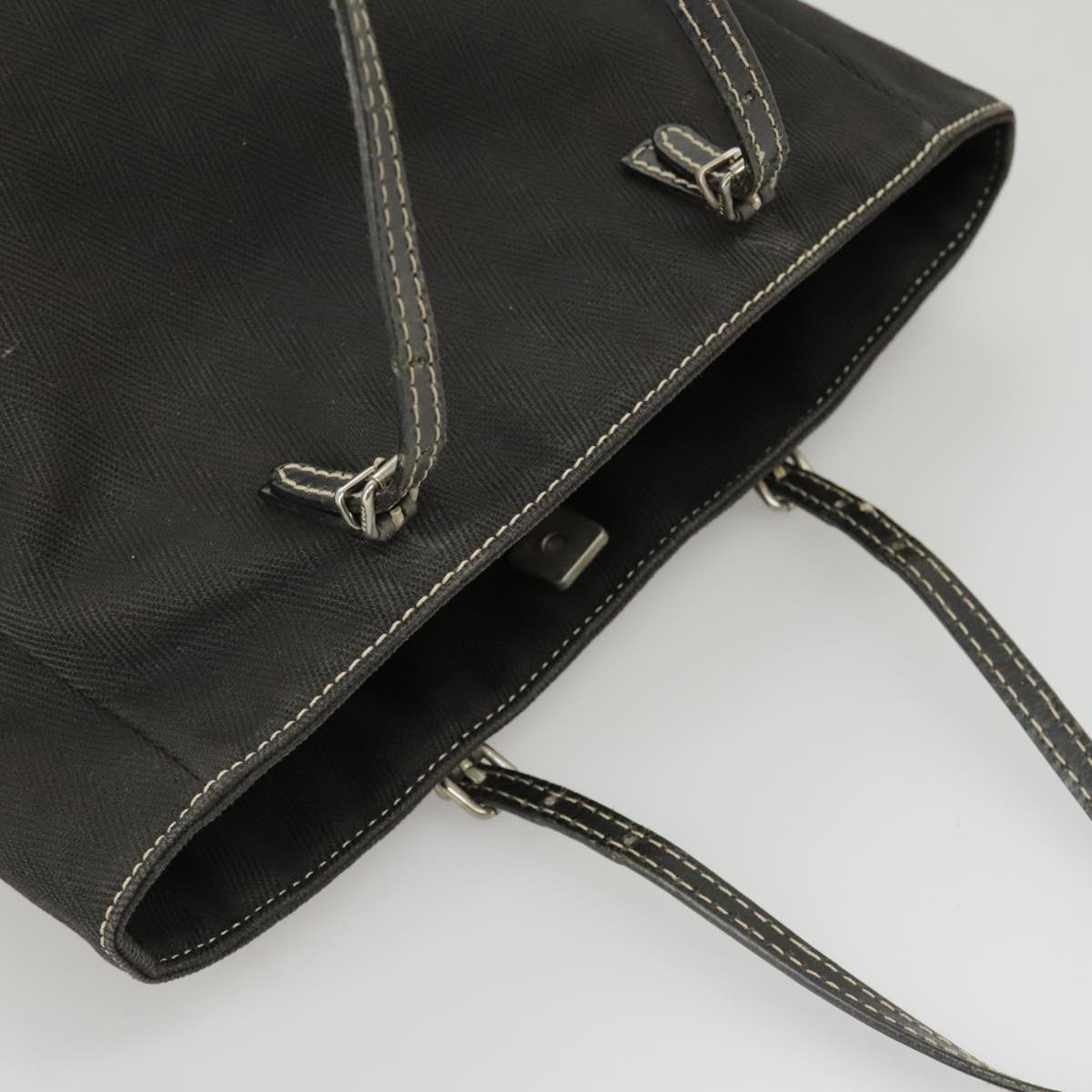 FENDI Tote Bag Canvas Black Silver bs19754