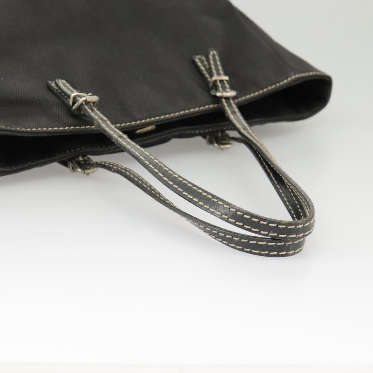 FENDI Tote Bag Canvas Black Silver bs19754