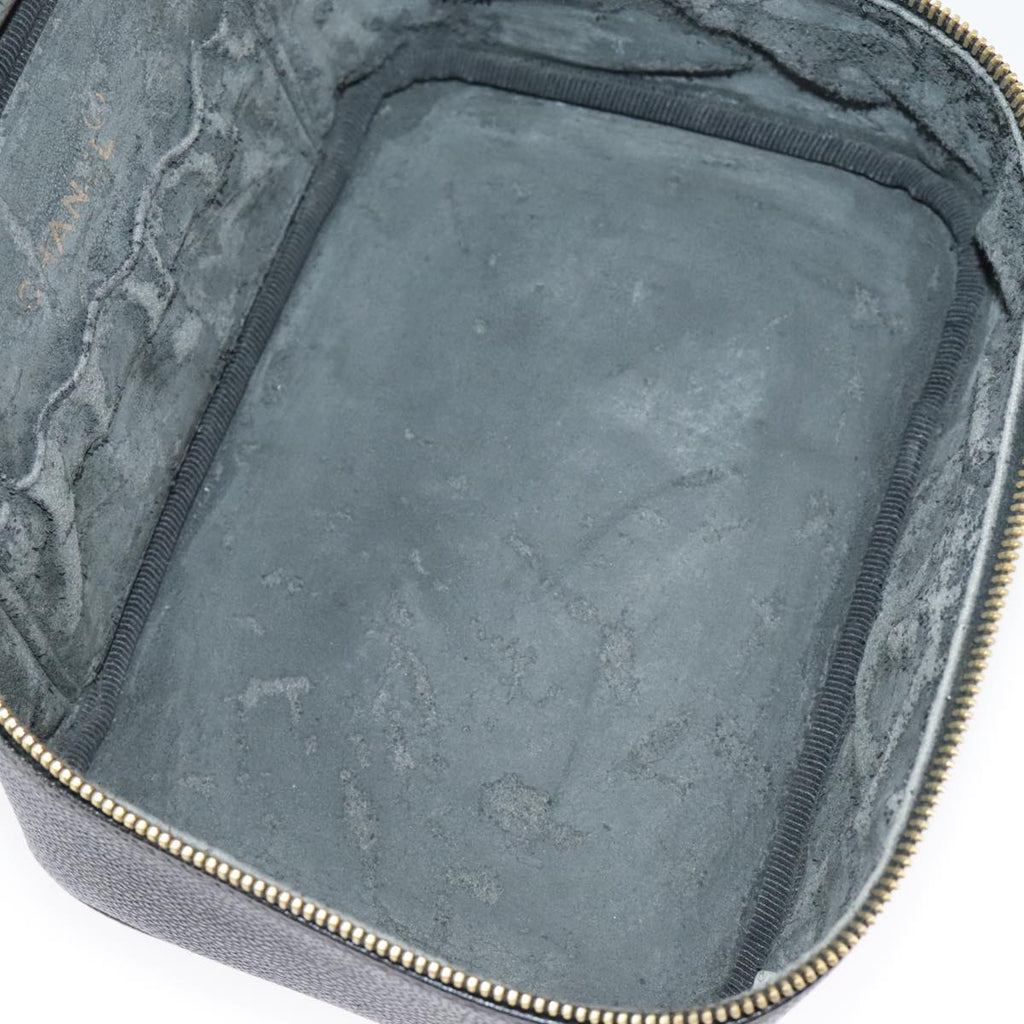 CHANEL Vanity COCO Mark Pouch Caviar Skin Black Gold CC bs19771