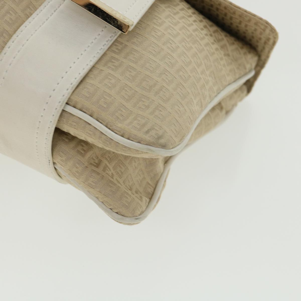 FENDI Zucchino Canvas Shoulder Bag Beige bs1980