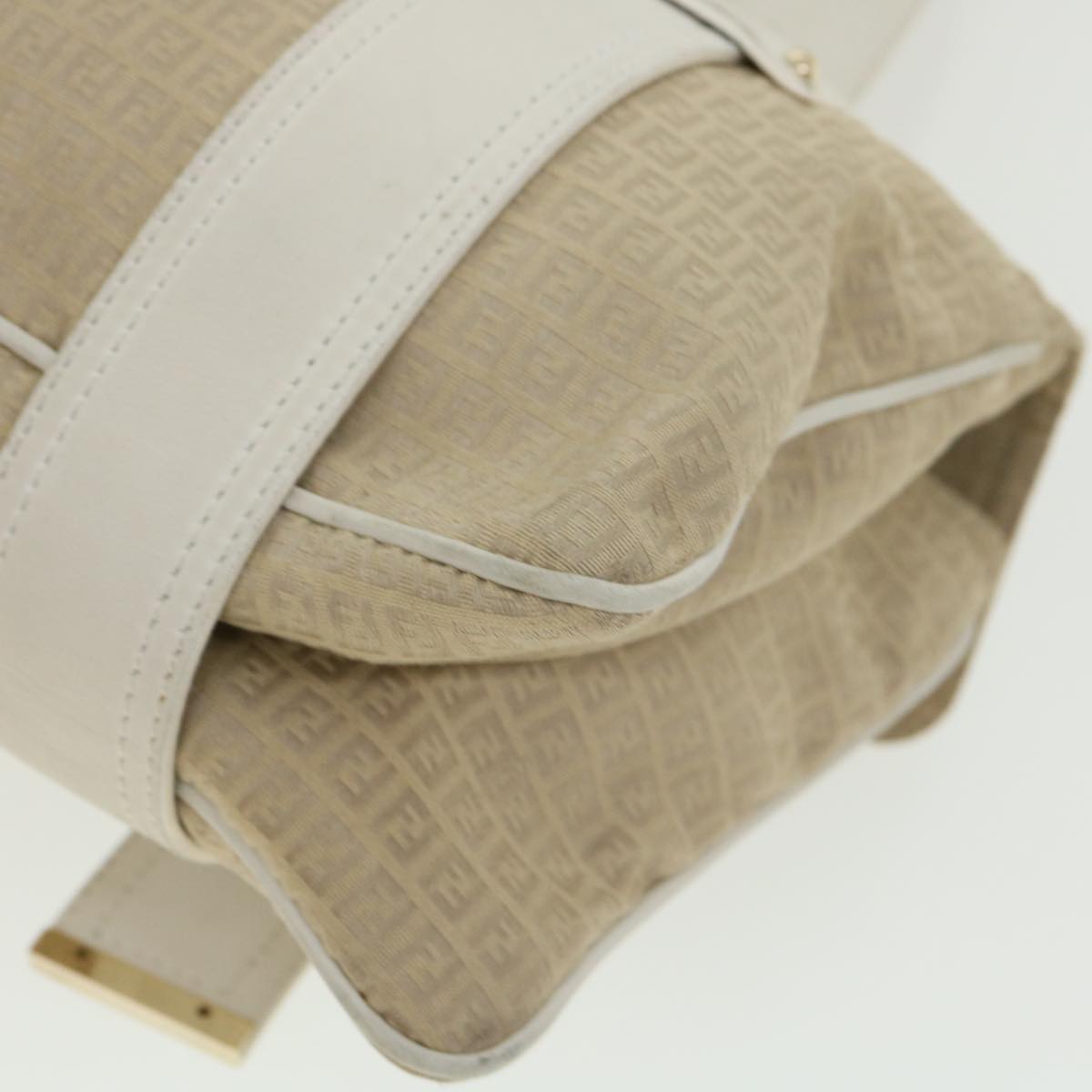 FENDI Zucchino Canvas Shoulder Bag Beige bs1980