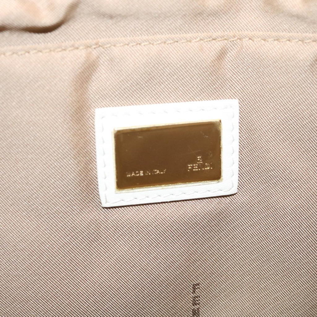 FENDI Zucchino Canvas Shoulder Bag Beige bs1980