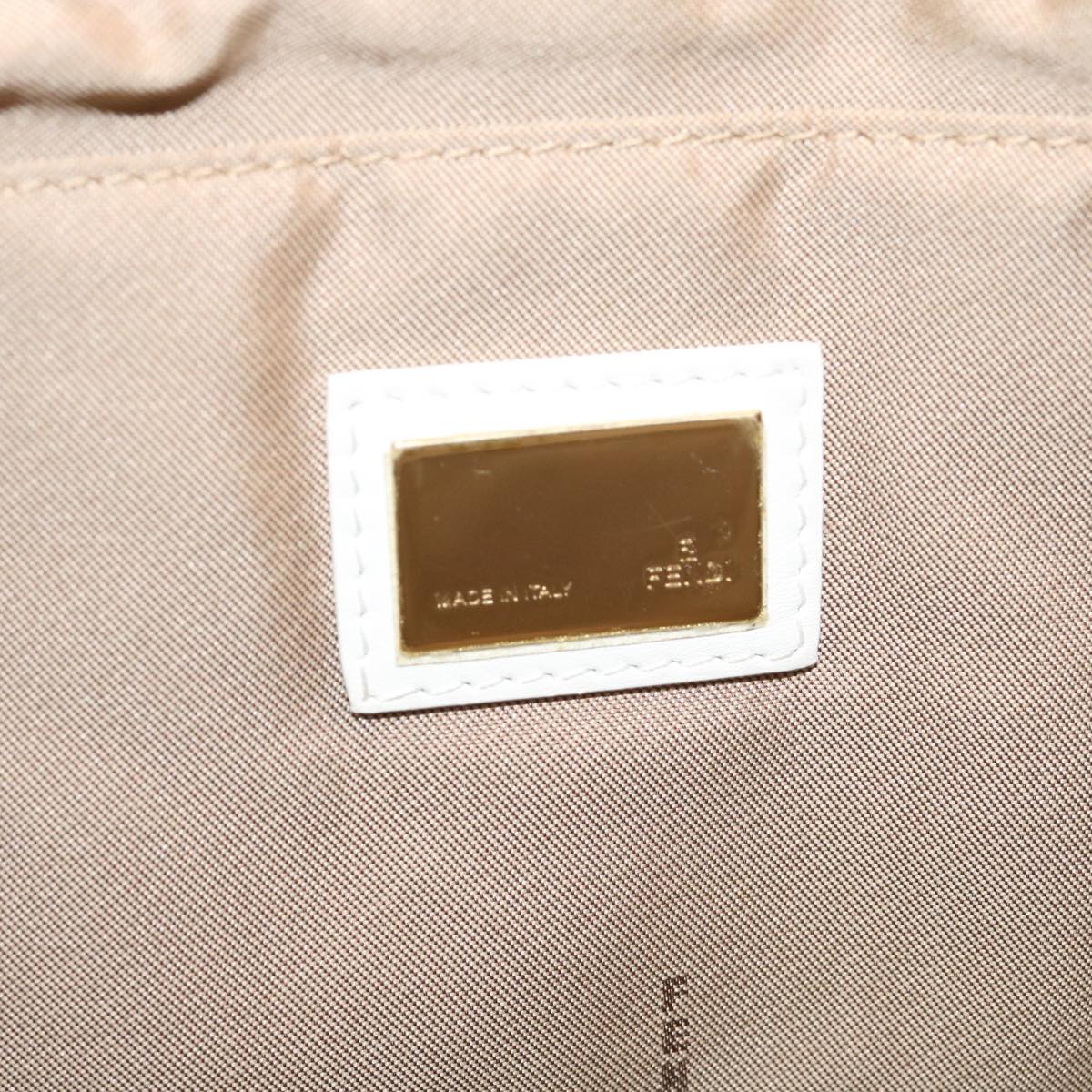 FENDI Zucchino Canvas Shoulder Bag Beige bs1980