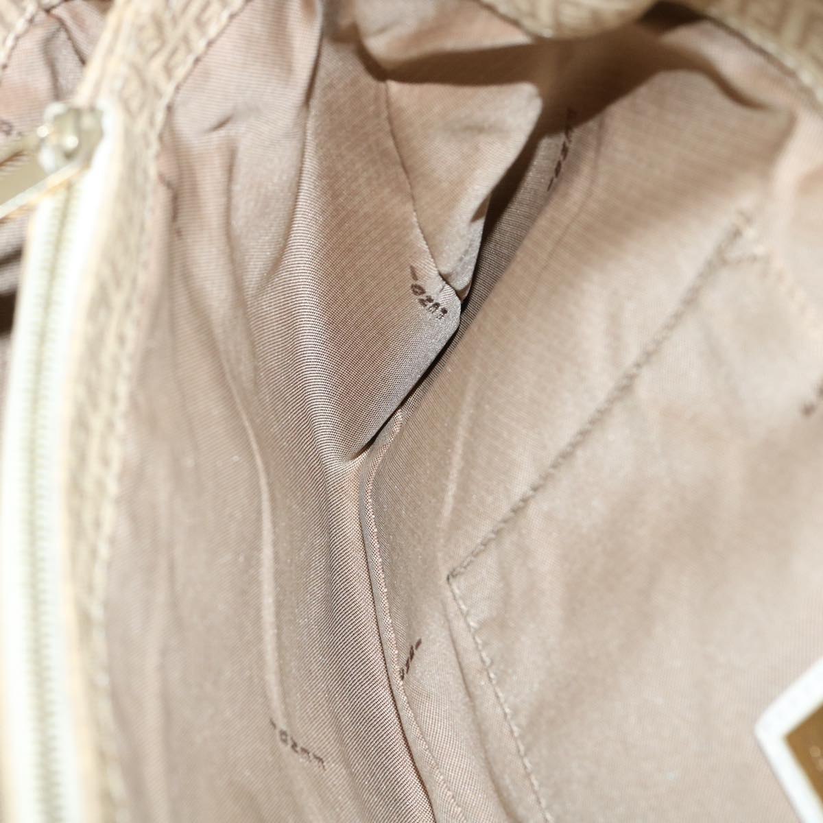 FENDI Zucchino Canvas Shoulder Bag Beige bs1980