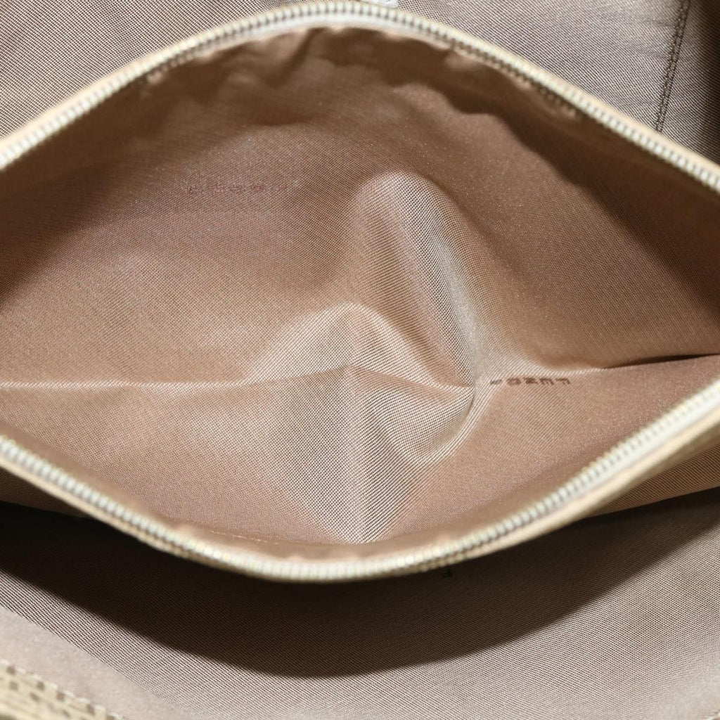 FENDI Zucchino Canvas Shoulder Bag Beige bs1980
