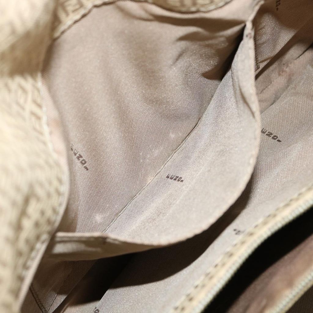 FENDI Zucchino Canvas Shoulder Bag Beige bs1980