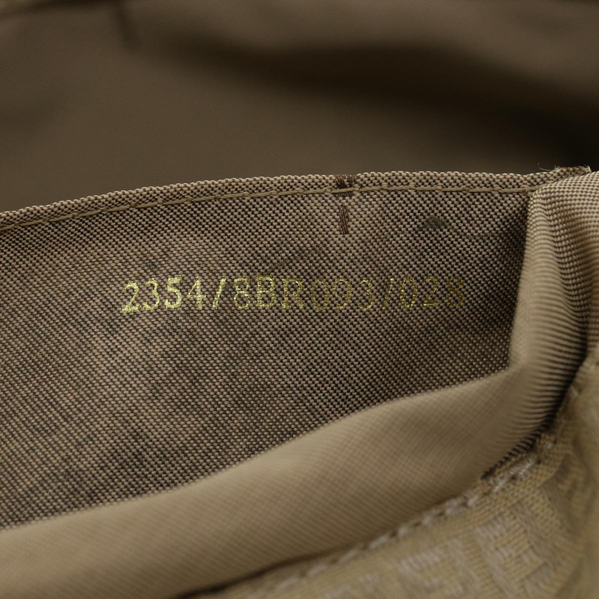 FENDI Zucchino Canvas Shoulder Bag Beige bs1980