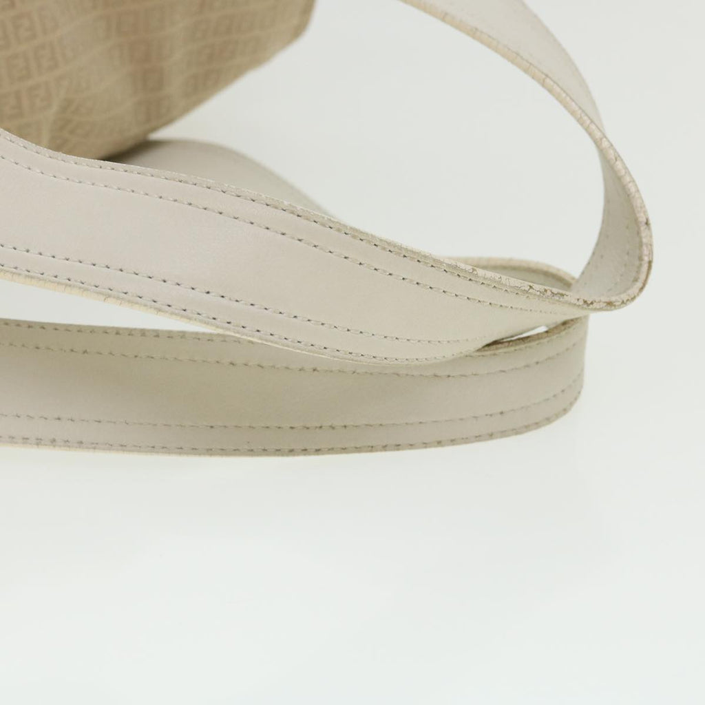 FENDI Zucchino Canvas Shoulder Bag Beige bs1980