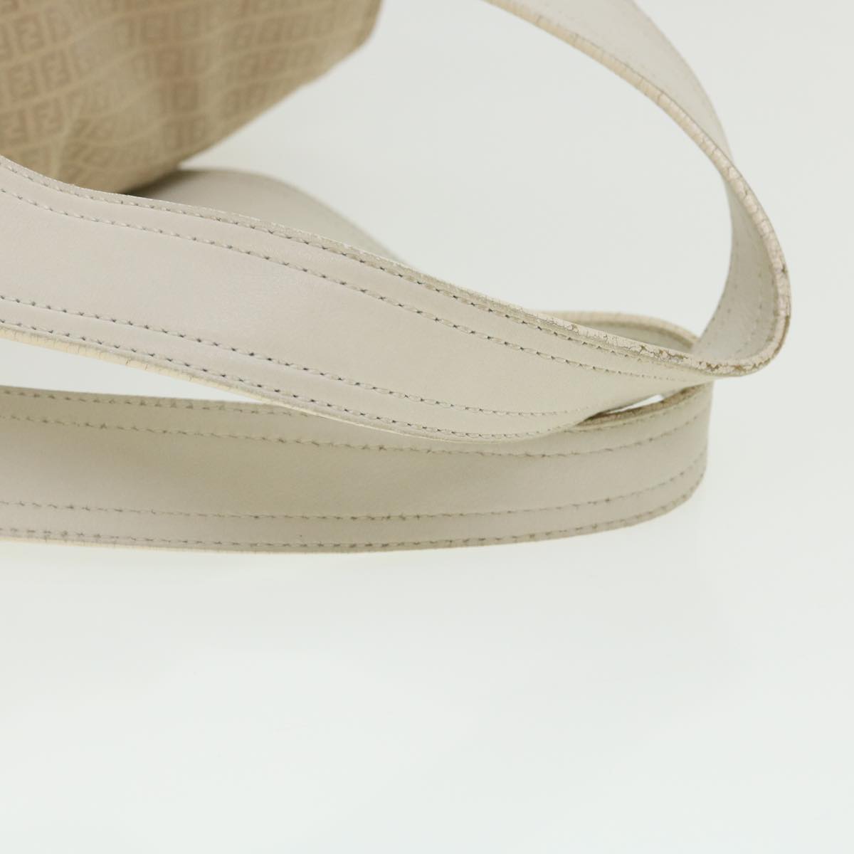 FENDI Zucchino Canvas Shoulder Bag Beige bs1980